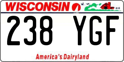 WI license plate 238YGF