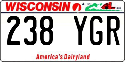WI license plate 238YGR