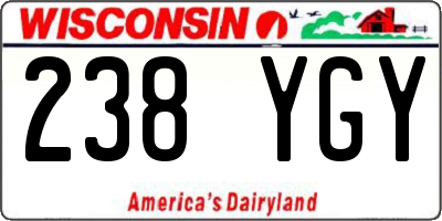 WI license plate 238YGY