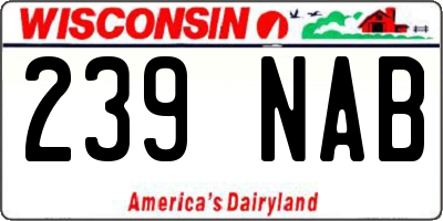 WI license plate 239NAB