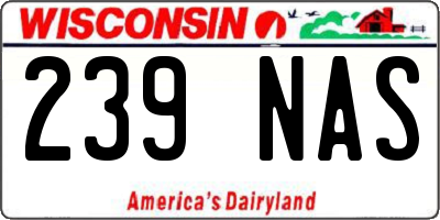 WI license plate 239NAS