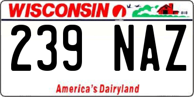 WI license plate 239NAZ