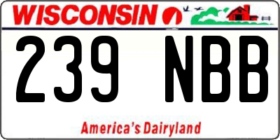 WI license plate 239NBB