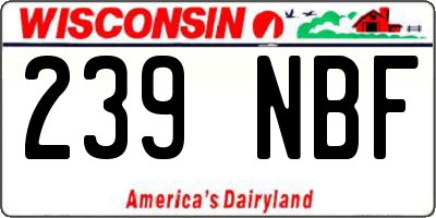 WI license plate 239NBF