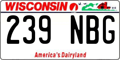 WI license plate 239NBG