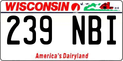 WI license plate 239NBI