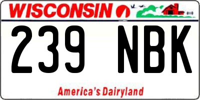 WI license plate 239NBK