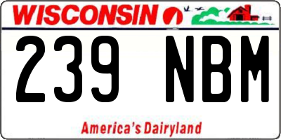 WI license plate 239NBM