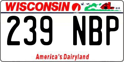 WI license plate 239NBP
