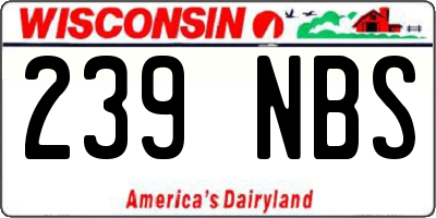 WI license plate 239NBS