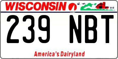 WI license plate 239NBT