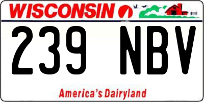 WI license plate 239NBV