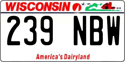 WI license plate 239NBW