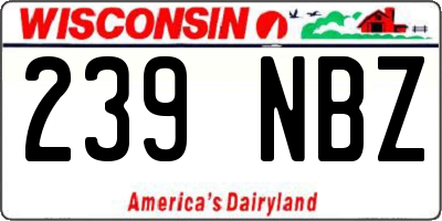 WI license plate 239NBZ