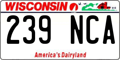 WI license plate 239NCA