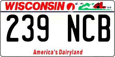 WI license plate 239NCB