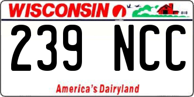 WI license plate 239NCC