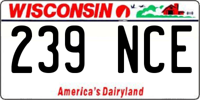 WI license plate 239NCE