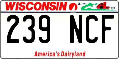 WI license plate 239NCF