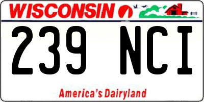 WI license plate 239NCI