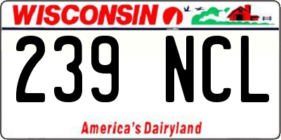 WI license plate 239NCL