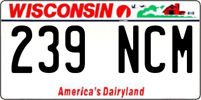WI license plate 239NCM