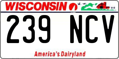 WI license plate 239NCV