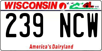 WI license plate 239NCW