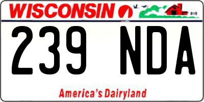 WI license plate 239NDA