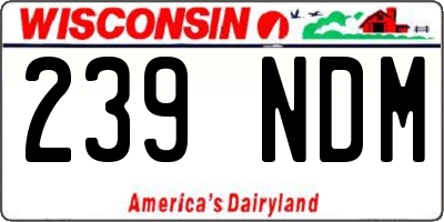 WI license plate 239NDM