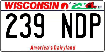 WI license plate 239NDP