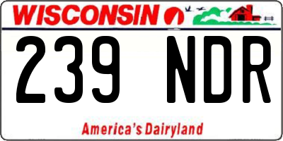 WI license plate 239NDR