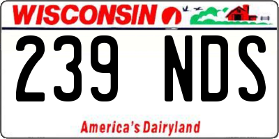 WI license plate 239NDS