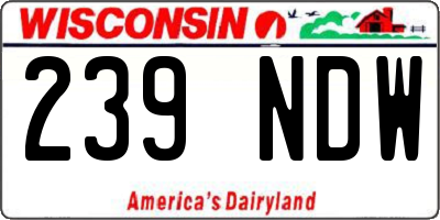 WI license plate 239NDW