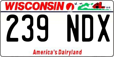 WI license plate 239NDX