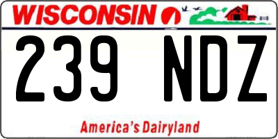 WI license plate 239NDZ