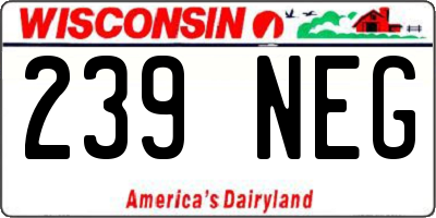WI license plate 239NEG