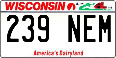 WI license plate 239NEM