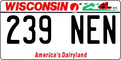 WI license plate 239NEN
