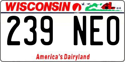 WI license plate 239NEO