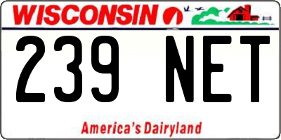 WI license plate 239NET