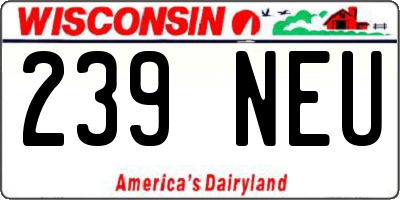 WI license plate 239NEU