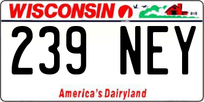 WI license plate 239NEY