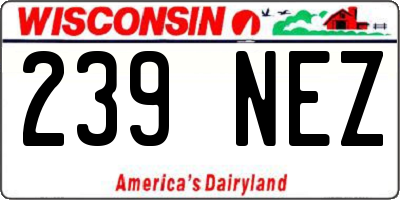 WI license plate 239NEZ