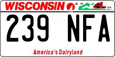 WI license plate 239NFA