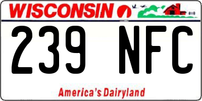 WI license plate 239NFC