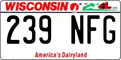 WI license plate 239NFG