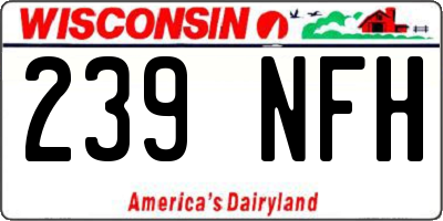 WI license plate 239NFH