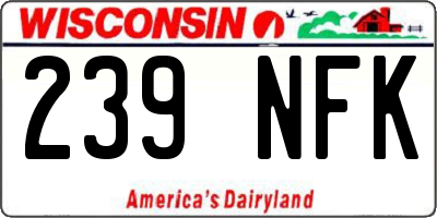 WI license plate 239NFK