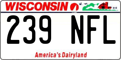 WI license plate 239NFL